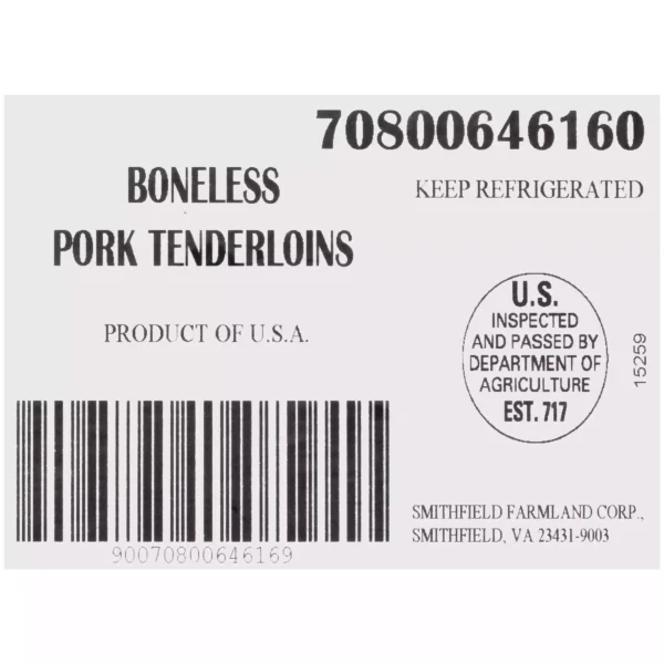 90070800646169_3 Filete de lomo de cerdo SMITHFIELD – Carne natural, sin piel o huesos – Importada