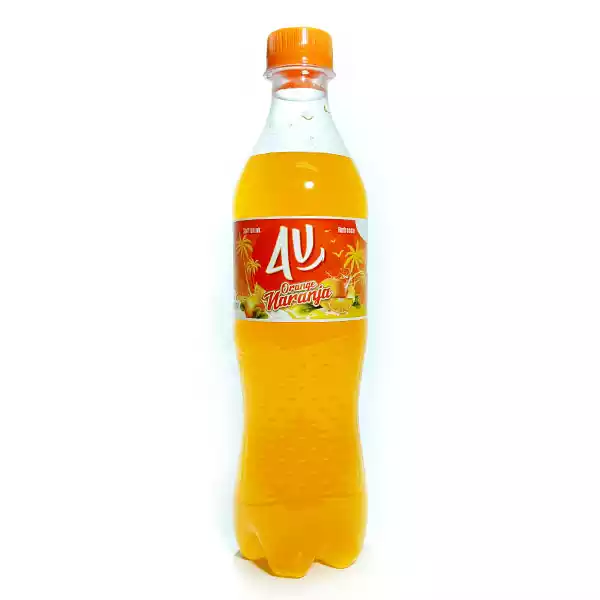 Refresco gaseado de naranja 4U 500 ml Refresco gaseado sabor naranja 4U (12 pomos x 480 ml)