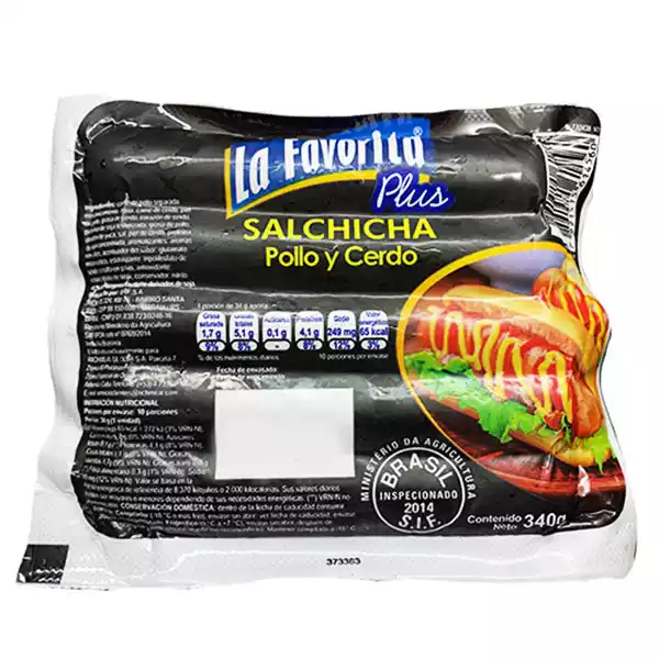 Salchichas de Pollo y Cerdo LA FAVORITA (340 g)