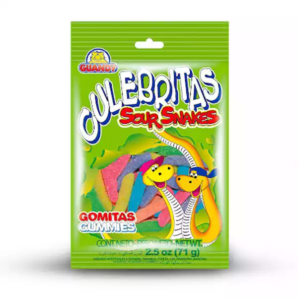 Gomitas de frutas en forma de culebritas GUANDY (71 g)