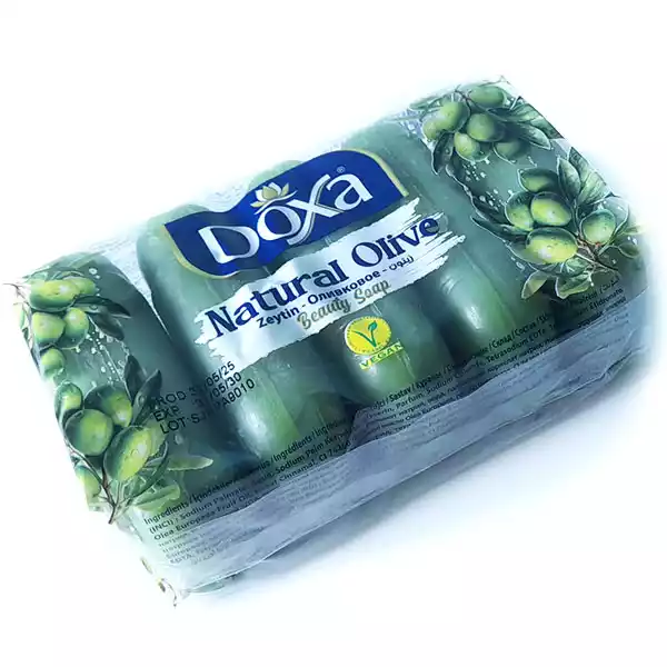 Jabón de tocador con aroma y esencia de Olivas DOXA 5 x 55 g Jabón de tocador con aroma y esencia de Olivas DOXA (5 pacs x 55 g)