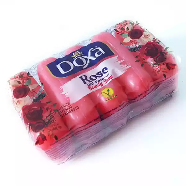 Jabón de tocador con aroma y esencia de Rosas DOXA (5 pacs x 55 g)