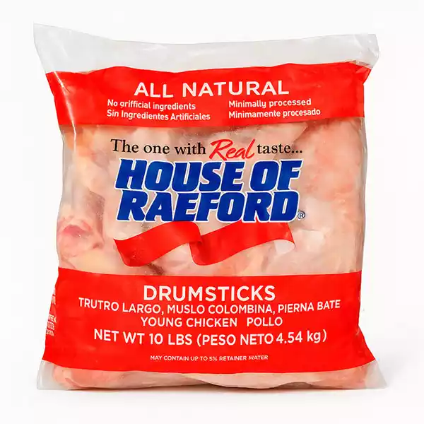 Muslos de pollo HOUSE OF RAEFORD (Pqte 10 lbs / 4.53 Kg)