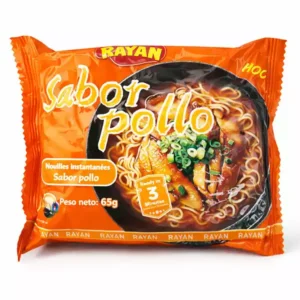 Fideos Instantáneos Sabor Pollo RAYAN — Sopita lista en 3 minutos (65 g)