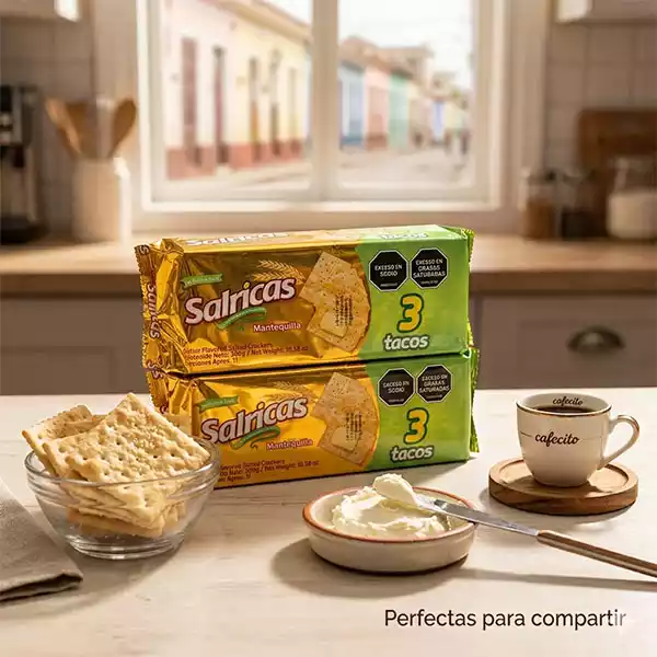 Galletas saladas tipo cracker sabor mantequilla SALRICAS — 3 tacos (300 g)