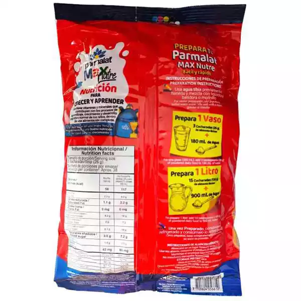 Leche en Polvo PARMALAT MAX NUTRE — Alimento lácteo Premium fortificado (1 kg)