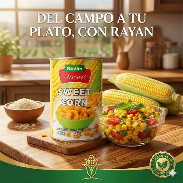 Maíz Dulce RAYAN Natural — Sweet Corn en conserva (425 g)
