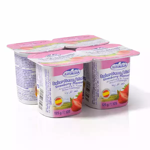 Yogurt sabor fresa ASTURIANA (4 vasitos x 125 g)