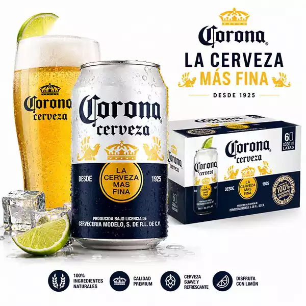 Cerveza CORONA2 Cerveza CORONA – Six-Pack 6 Latas de 355 ml