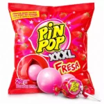 Chupa Chupas Gigantes sabor Fresa PIN POP XXXL – con Centro de Chicle (24 uds)
