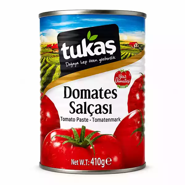 Pasta de Tomate Doble Concentrada TUKAŞ – Sin Sal Añadida (410 g)