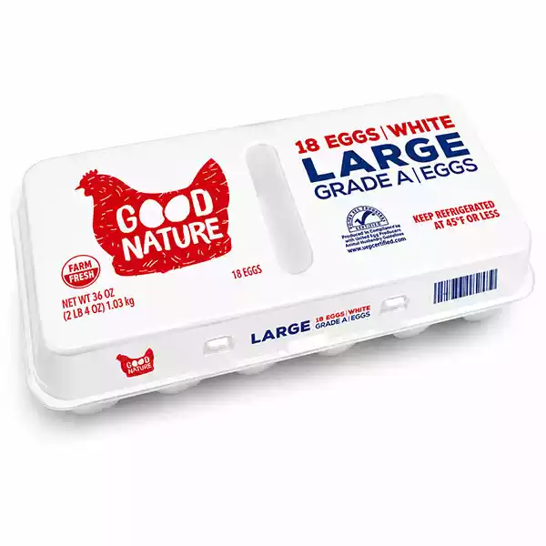 Huevos GOOD NATURE b Huevos Blancos Grandes GOOD NATURE — Cartón de 18 (Grade A)
