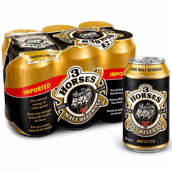 Malta sin Alcohol 3 HORSES Six-Pack (6 x 330 ml)
