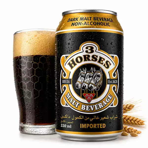 Malta sin Alcohol 3 HORSES Six-Pack (6 x 330 ml)