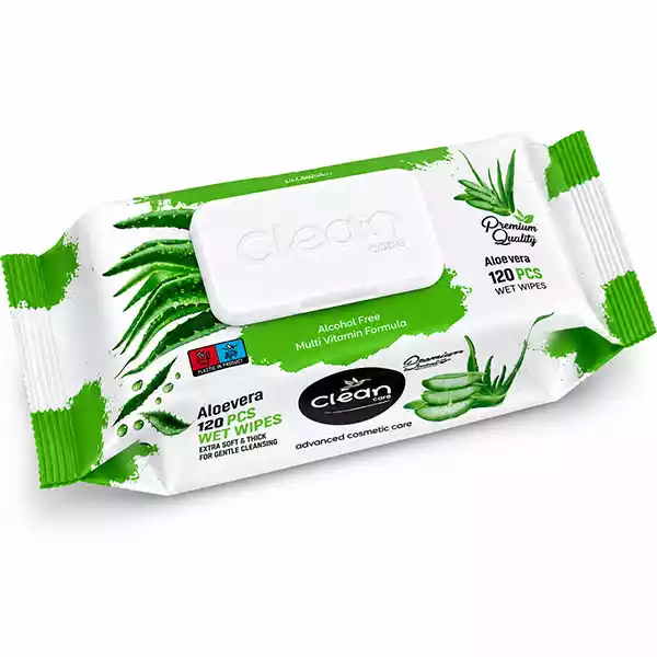 Toallitas humedas de sábila Toallitas Húmedas CLEAN EASE Sin Alcohol con Tapa (120 uds)