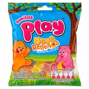 Gomitas PLAY Osos Rellenos de Líquido Sabores Surtidos (55 g)