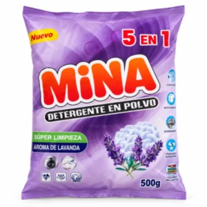 Detergente en Polvo Mina 5 en 1 Lavanda — Bolsa 500g