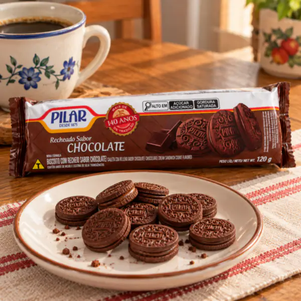 Galletas Sándwich Sabor Chocolate Pilar 120 g (tipo oreo, rellenas)