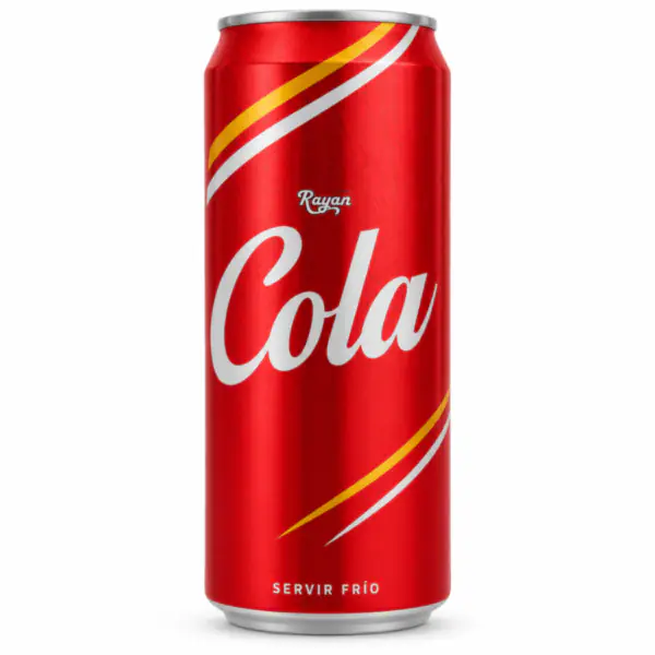 Lata roja de cola Rayan Cola_resultado Refresco de Cola RAYAN — Caja 24 Latas (330 ml c/u)