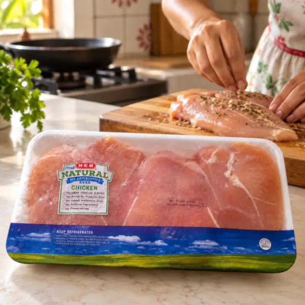 Pollo natural en cocina hogareña_resultado Pechuga de Pollo H-E-B Natural — Sin Antibióticos ni Hormonas (USA)