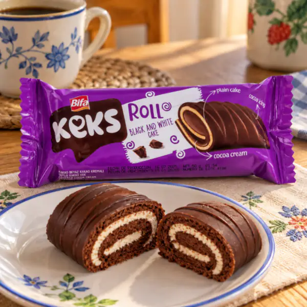 Roll de chocolate con café cálido_resultado Brazo Gitano Bifa Keks Roll Chocolate Cacao 50 g (bizcocho relleno)